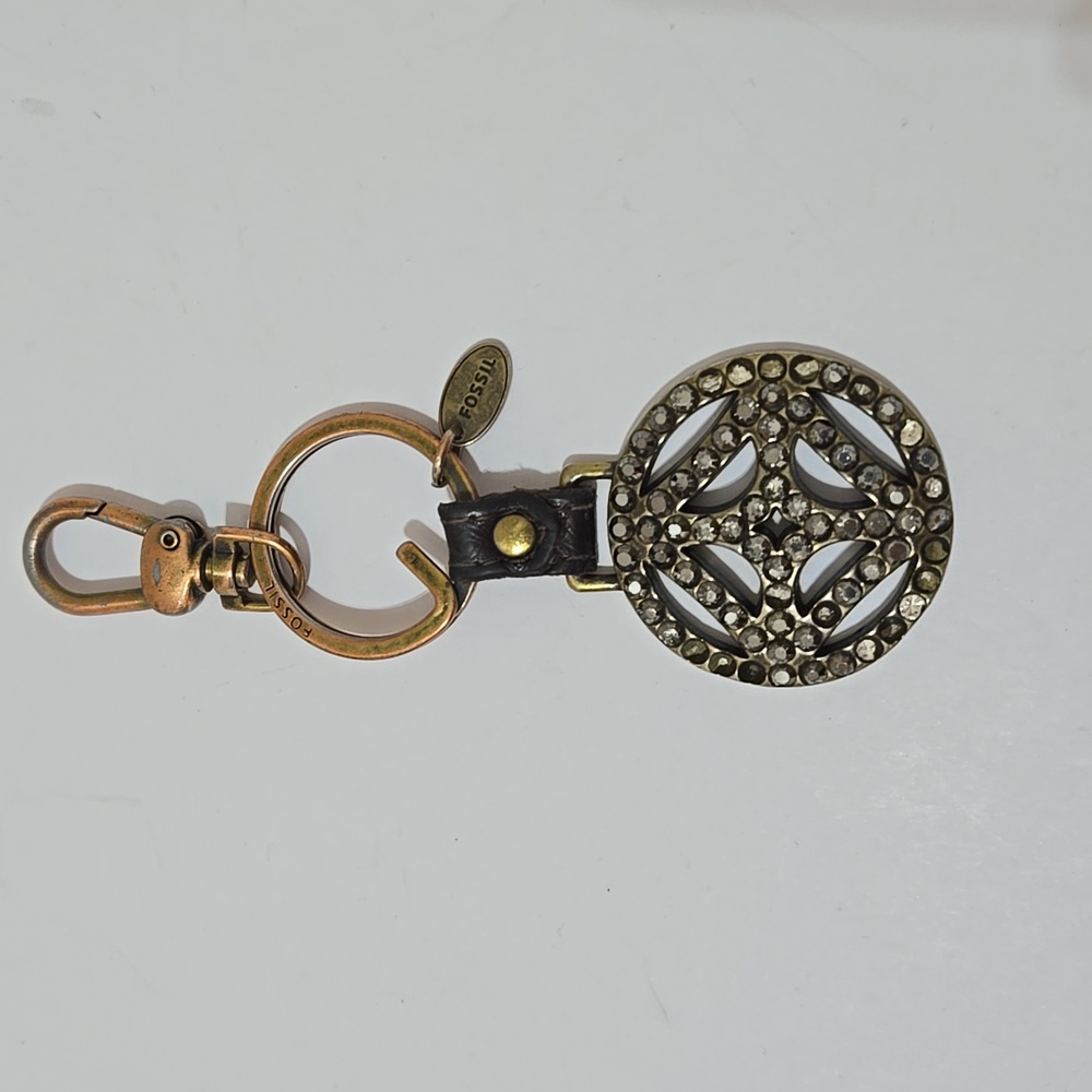 Fossil Signature Bronze Keychain
